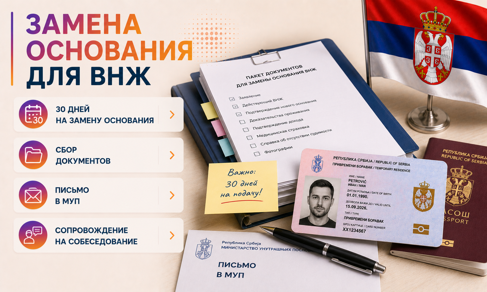 Замена основания для ВНЖ