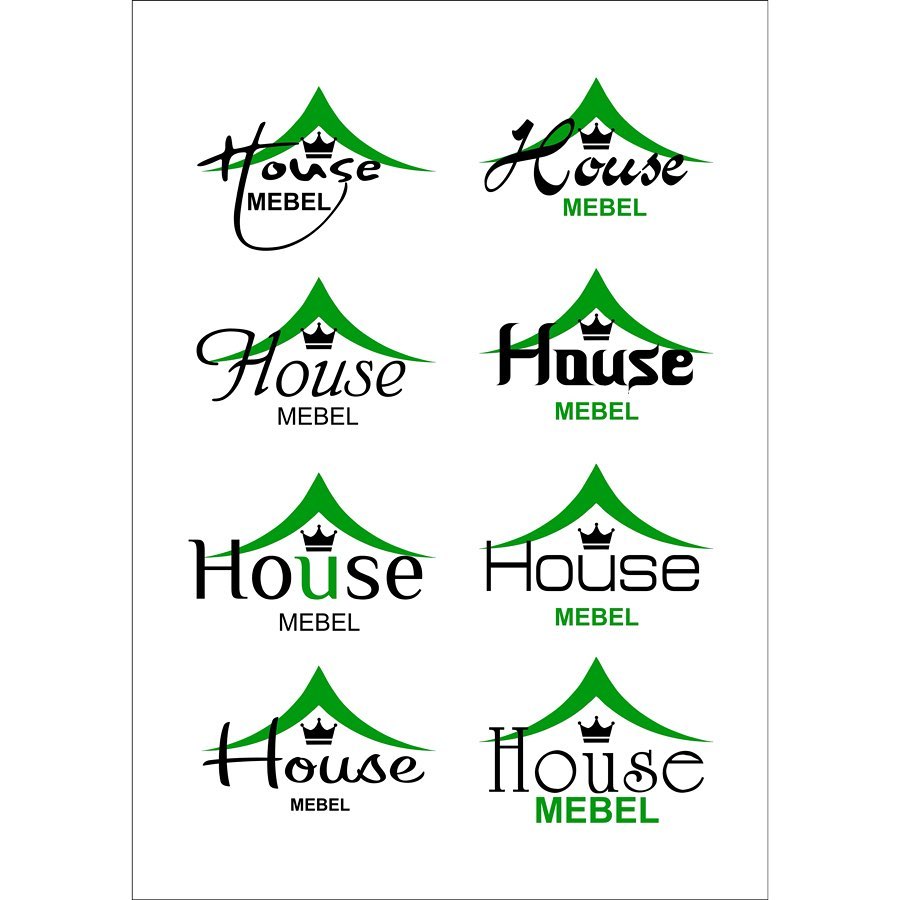 House mebel logo options in green