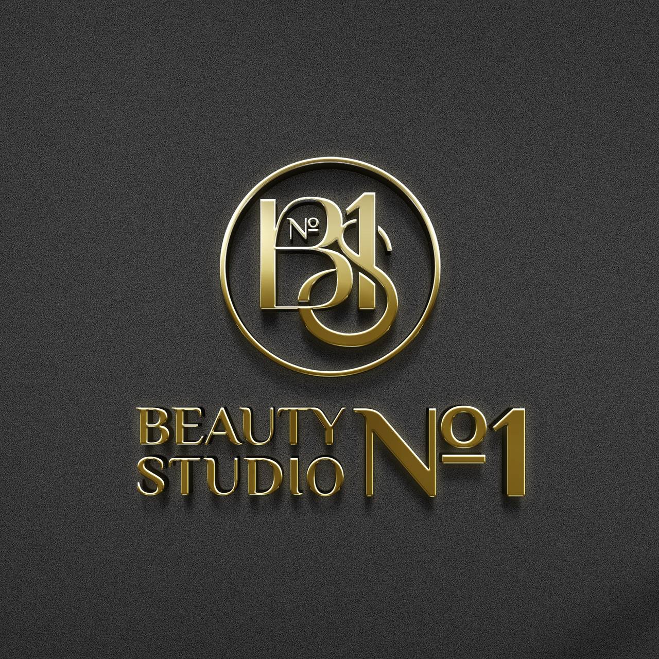 Логотип салону краси Beauty Studio №1 – золота монограма BS