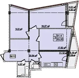 3-комнатные планировка Costa Fontana — вариант 6