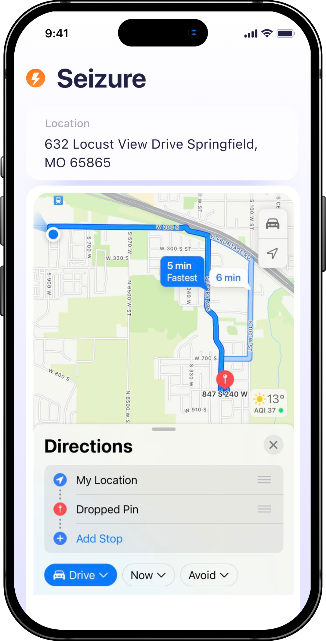 Alerts with geolocation