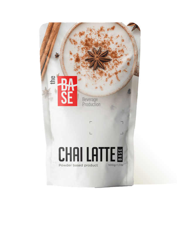 The Base Beverage Chai Latte powder mix doypack, 500 g retail and HoReCa pack
