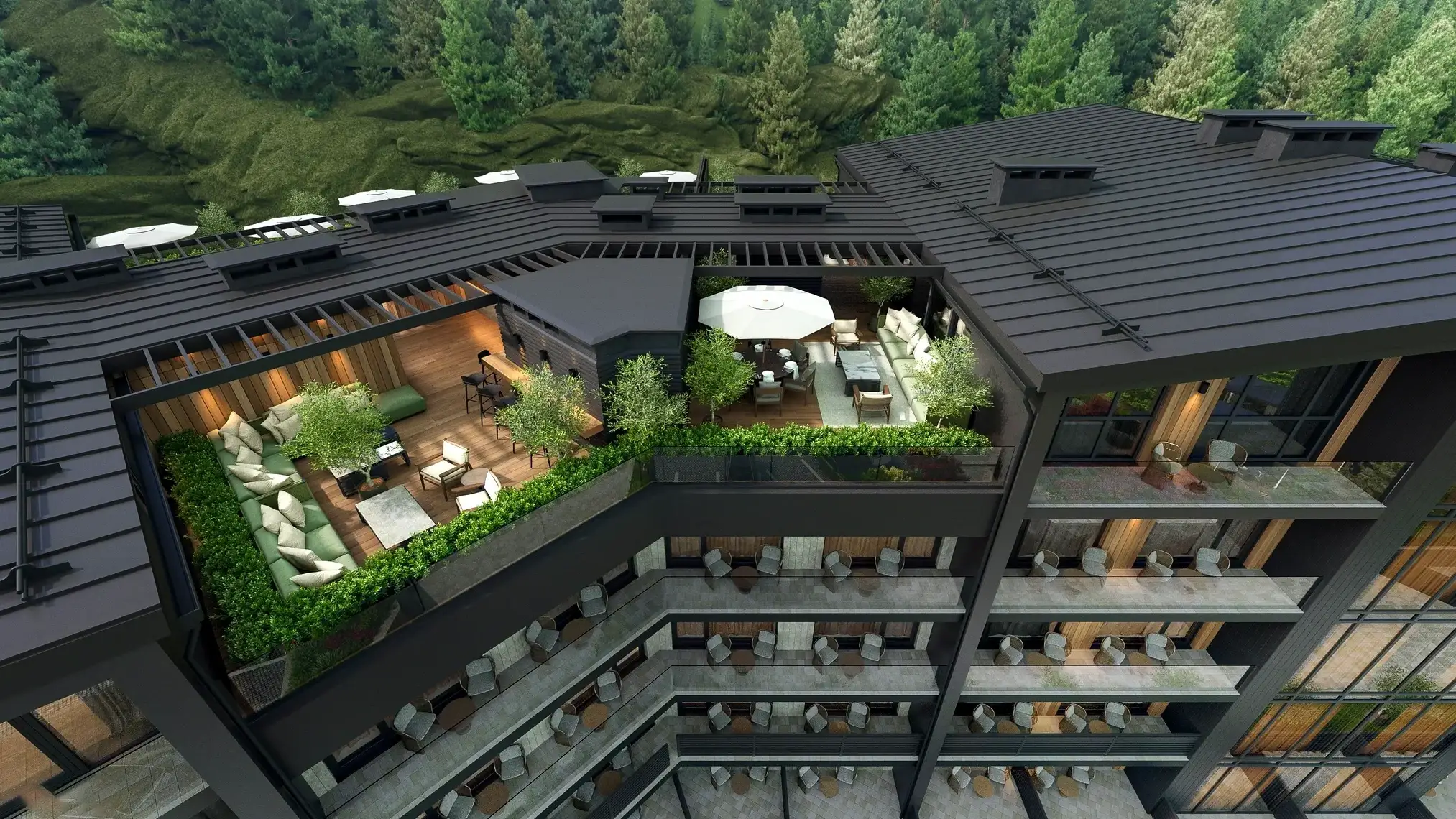 Green Rest — территория комплекса в Карпатах