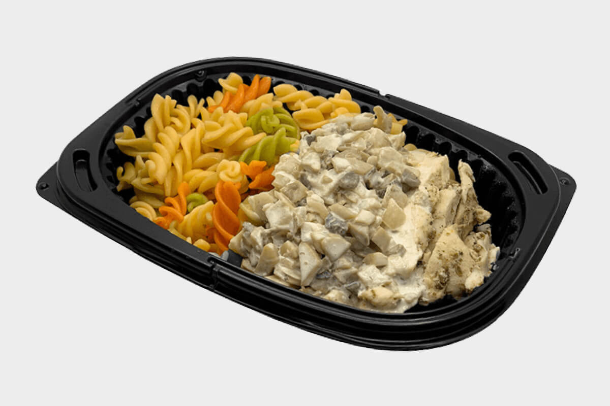 Телятина по-строгановски с пюре