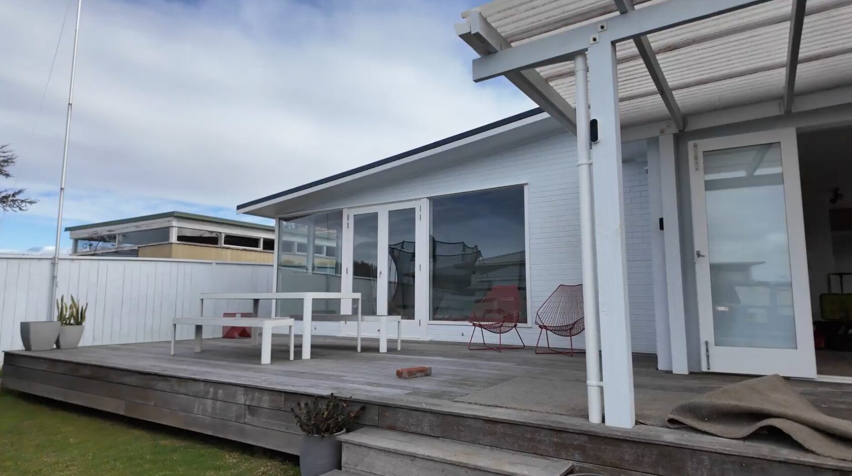 Timber deck and glazed doors outside the Hillcrest family home