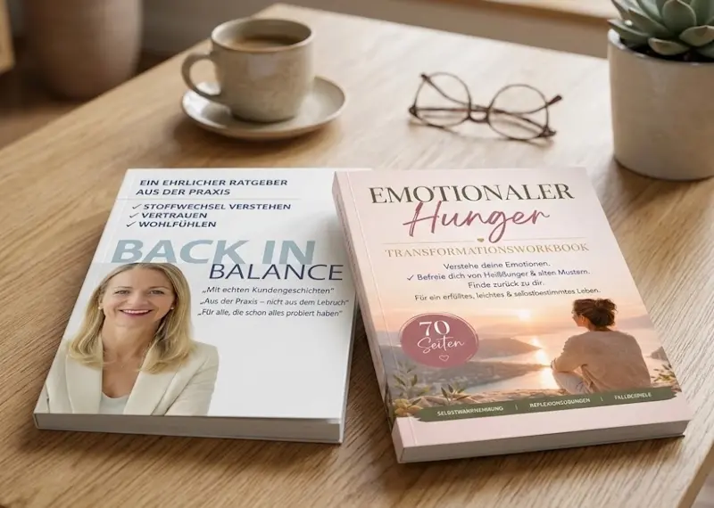 Die Bücher BACK IN BALANCE und Emotionaler Hunger von Nicola Maier