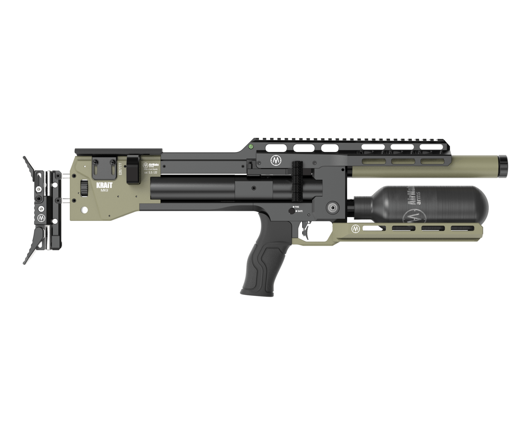 AirMaks Krait MK2 Pro S next gen tactical bullpup rifle green color