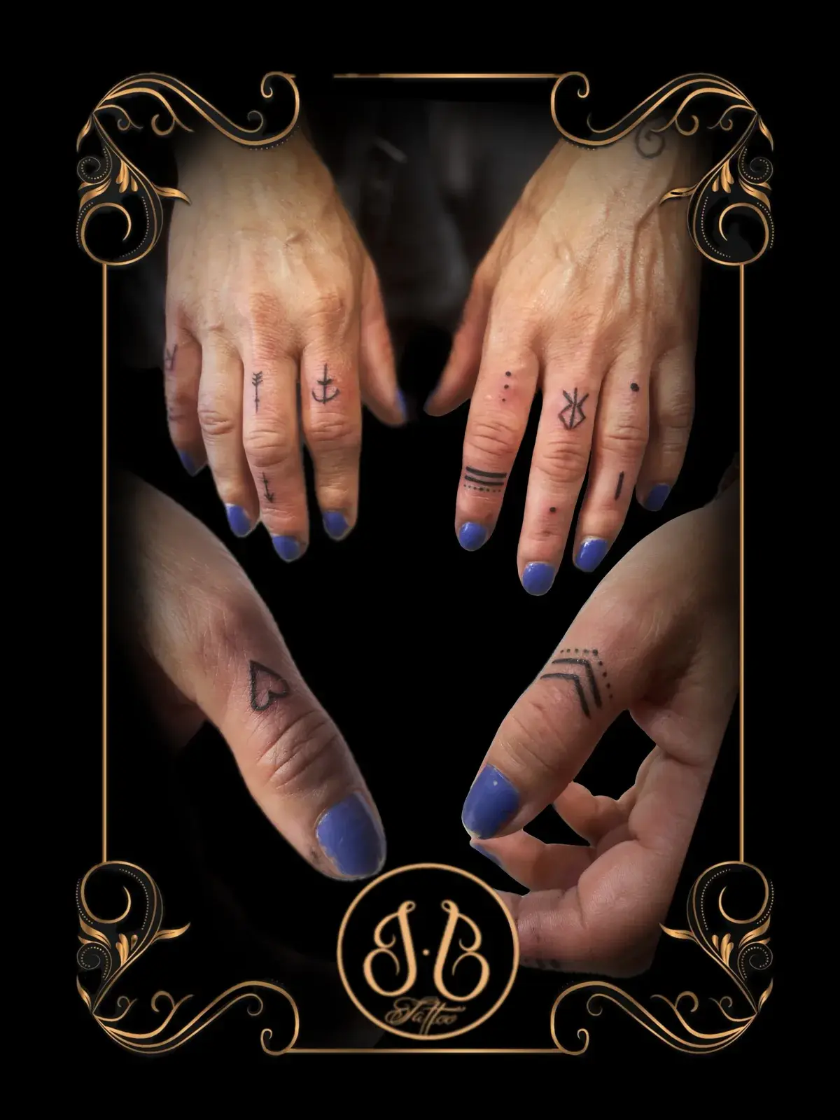 Petits tatouages minimalistes sur les doigts, réalisés chez Ino-Ink en Essonne