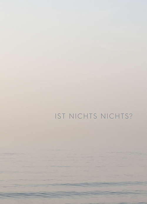 Q no A Postkarte mit minimalistischem Meereshorizont – Fotokunst mit Reflexionsfrage