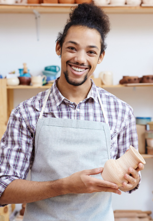 Creating pottery by hand