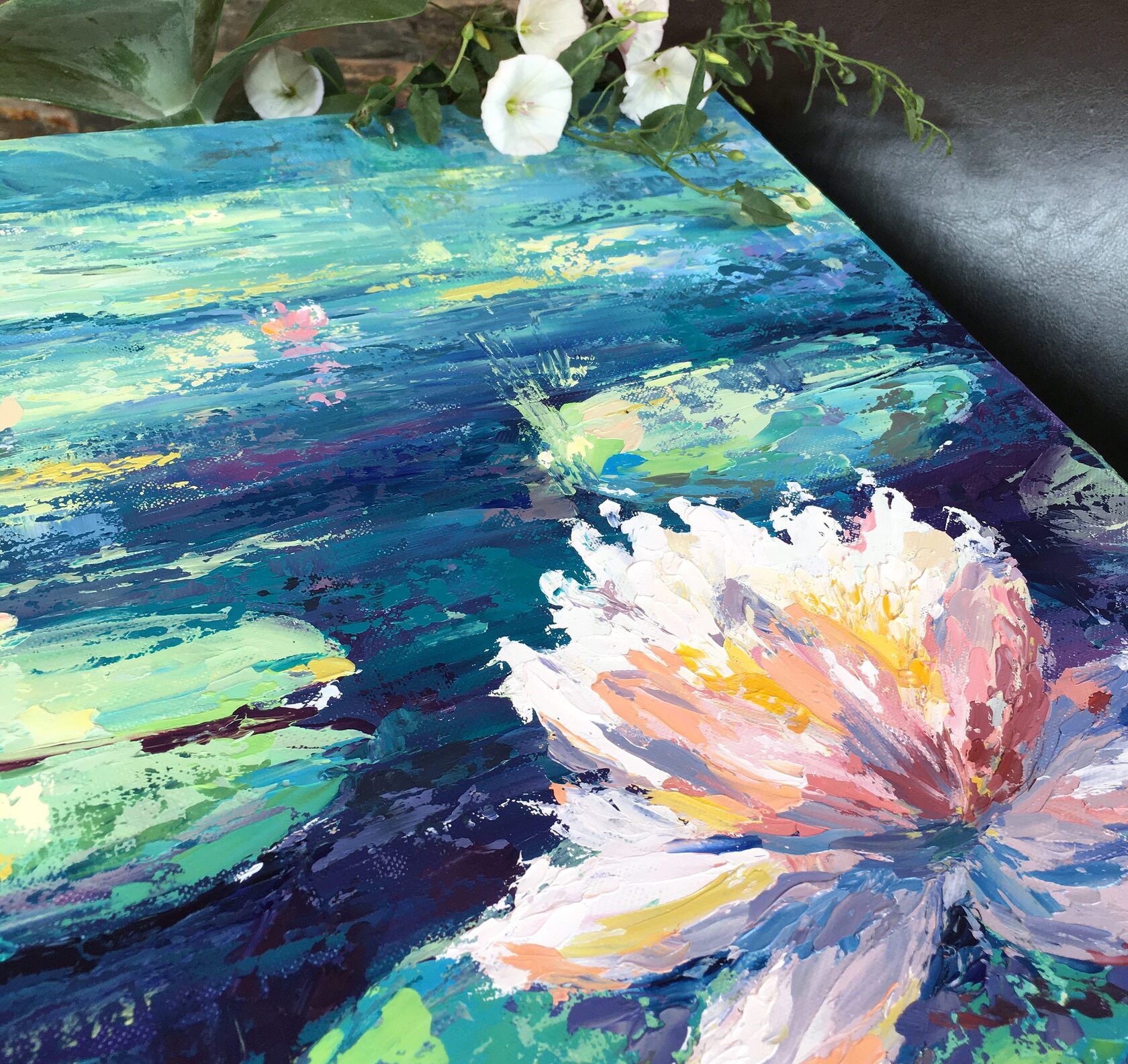 water lily oil painting