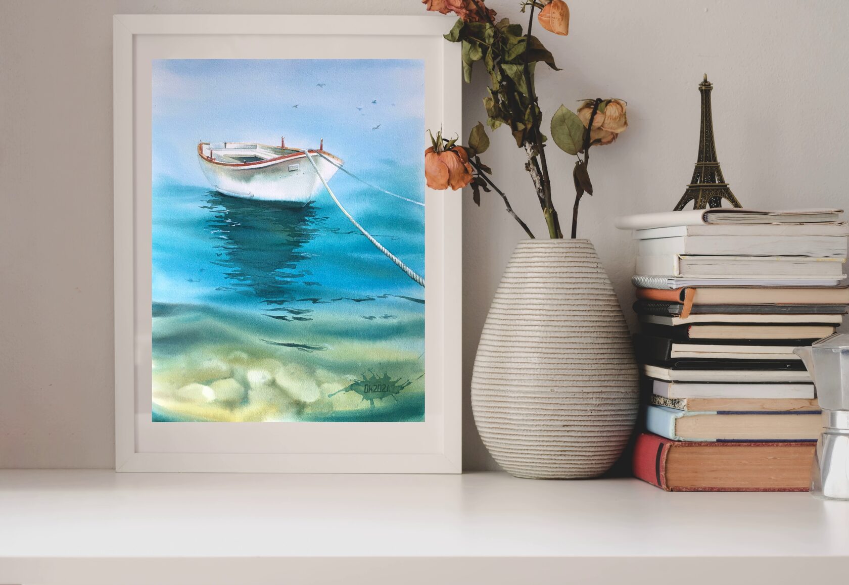 Boat at Sea painting