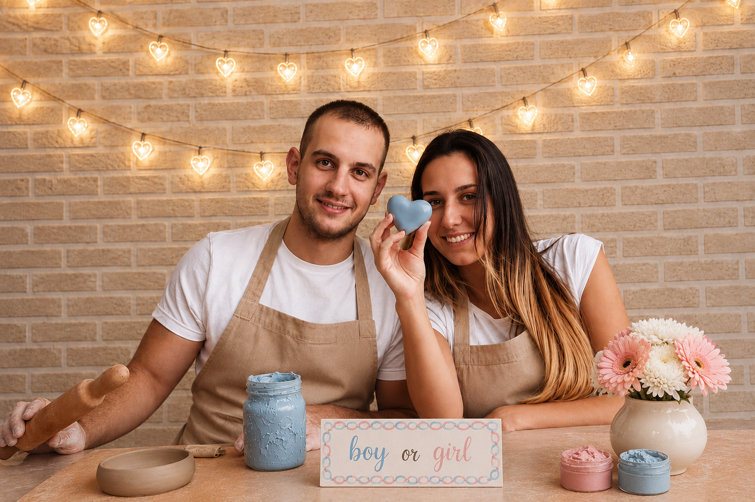 pottery baby gender reveal 