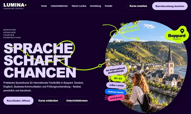 Website-Beispiel: Sprachschule
