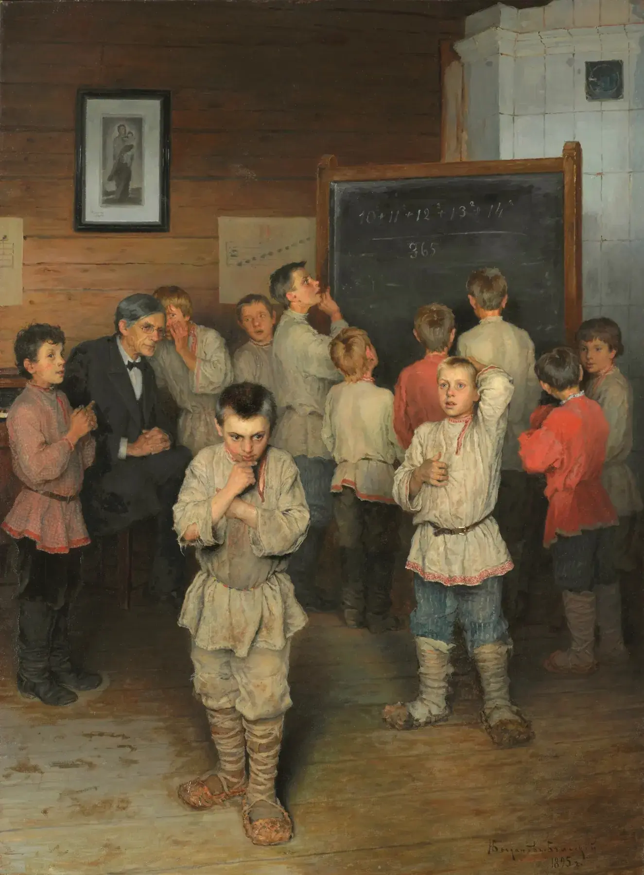 Nikolay Bogdanov-Belsky. Mental Arithmetic. In the Public School of S. A. Rachinsky, 1895