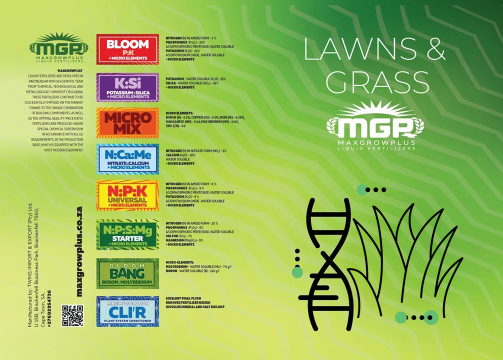 Lucerne lawn grass fertilizer program South Africa liquid fertilizer MaxGrowPlus
