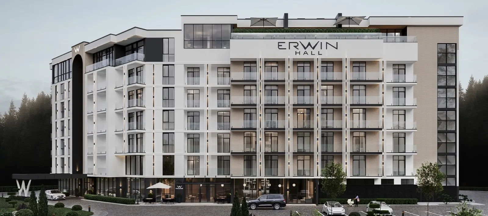 Erwin Hall в Поляне — главный вид инвестиционного отеля