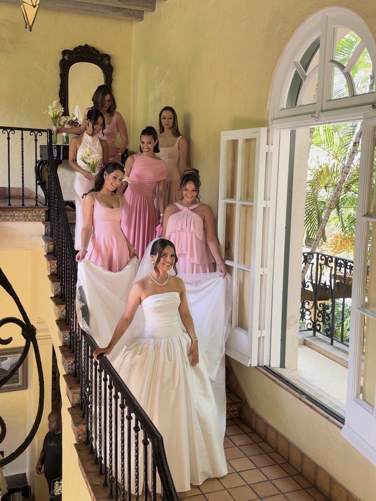 bride with bridesmaids