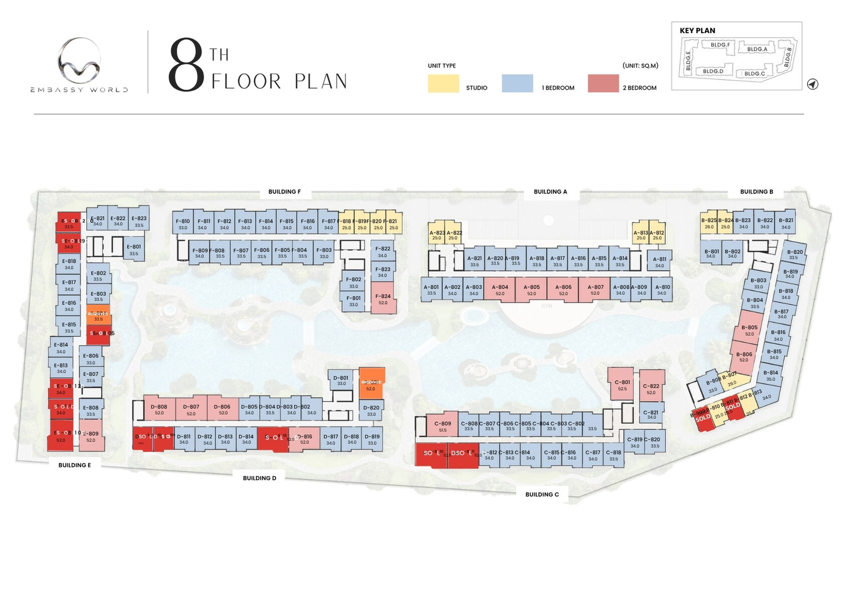 Embassy World Pattaya 8th floor plan