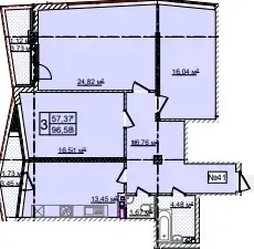 3-комнатные планировка Costa Fontana — вариант 7