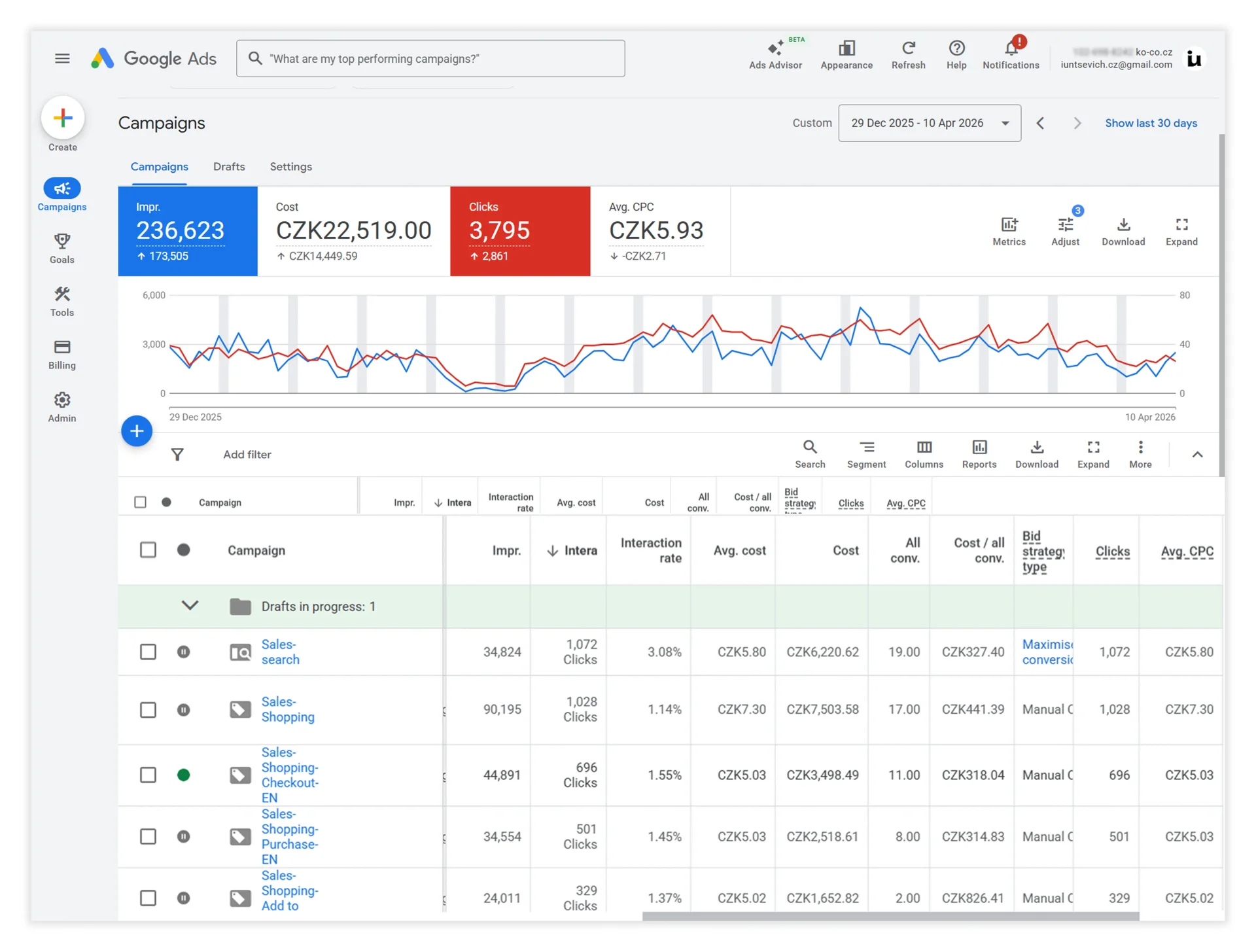 Результаты поисковых кампаний Google для бьюти-ниши