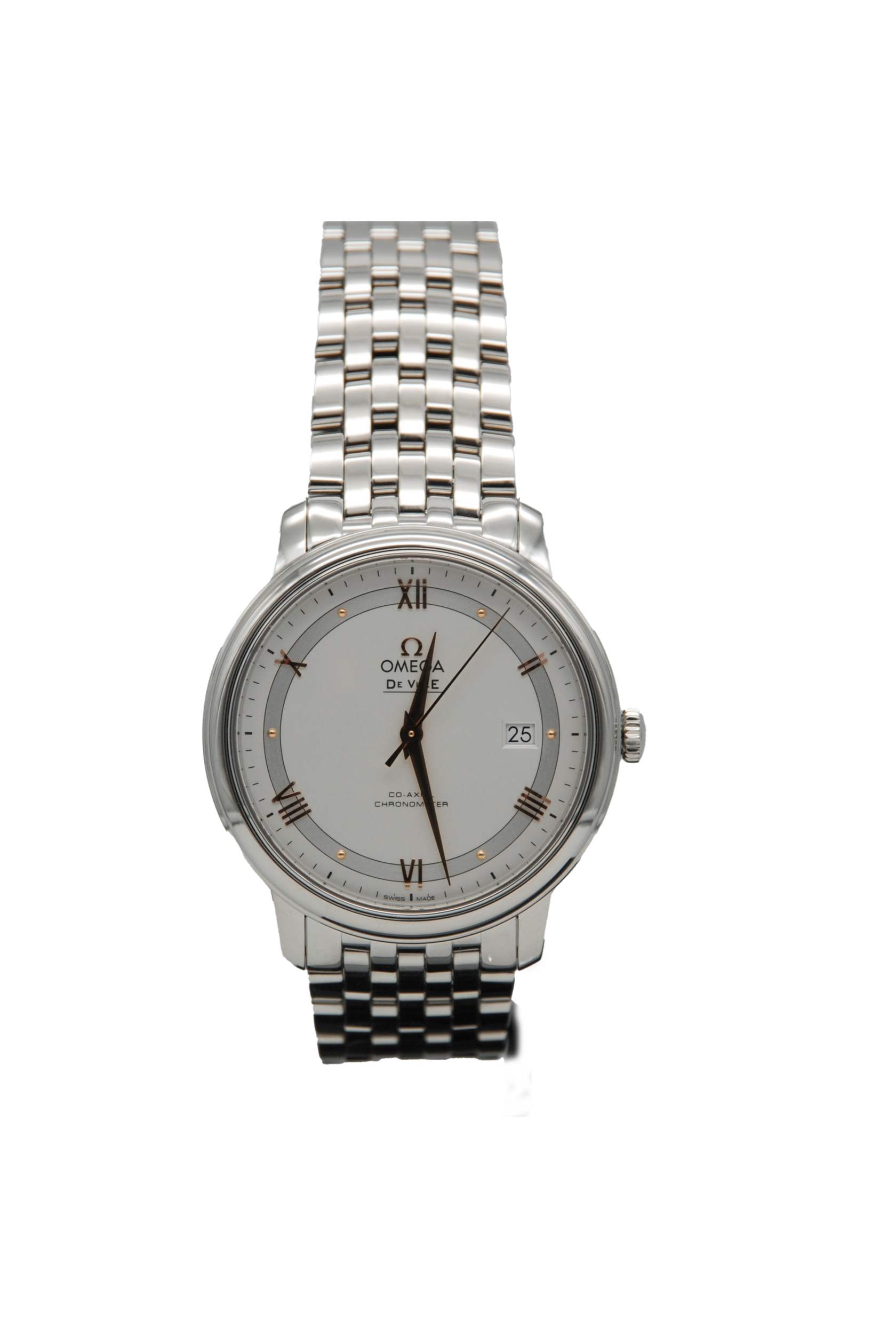 Omega De Ville Prestige in steel with silver dial on steel bracelet – ChronoMarket Berlin
