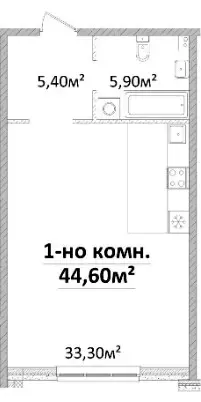 1-комнатная квартира в ЖК Оскар — вариант 2