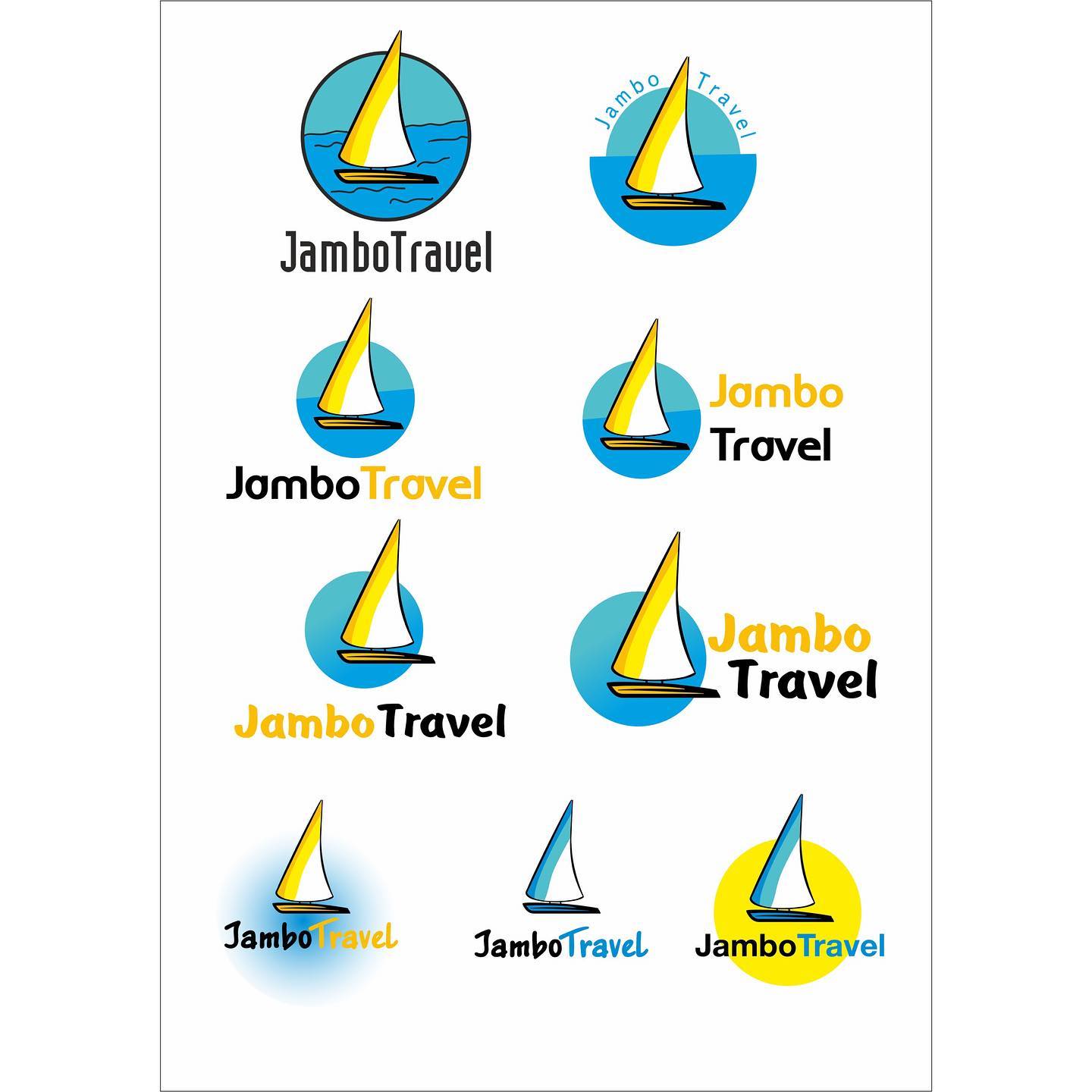 Other Jambo Travel logo options – with a sailboat