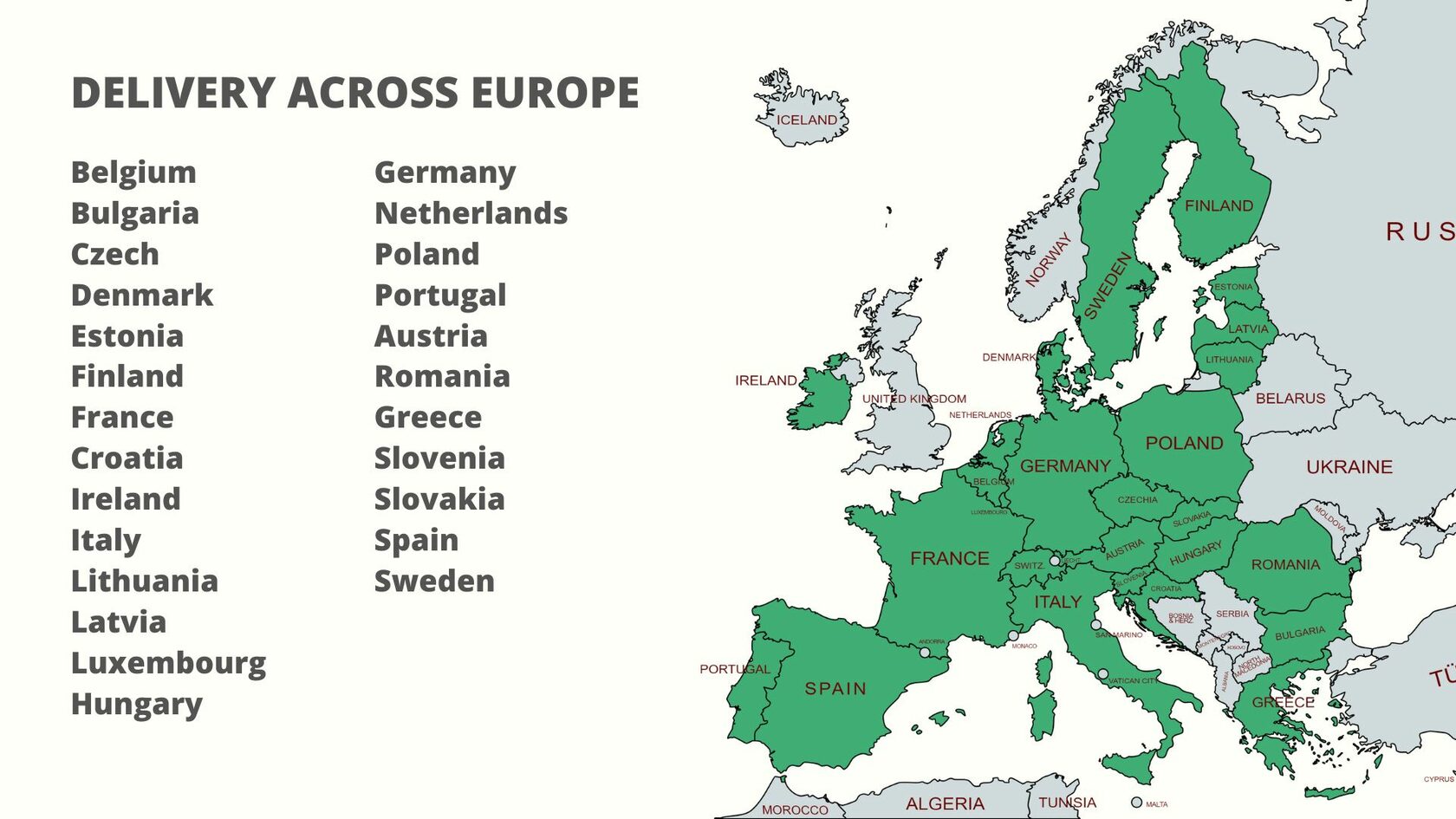 Delivery map of Meeples Store