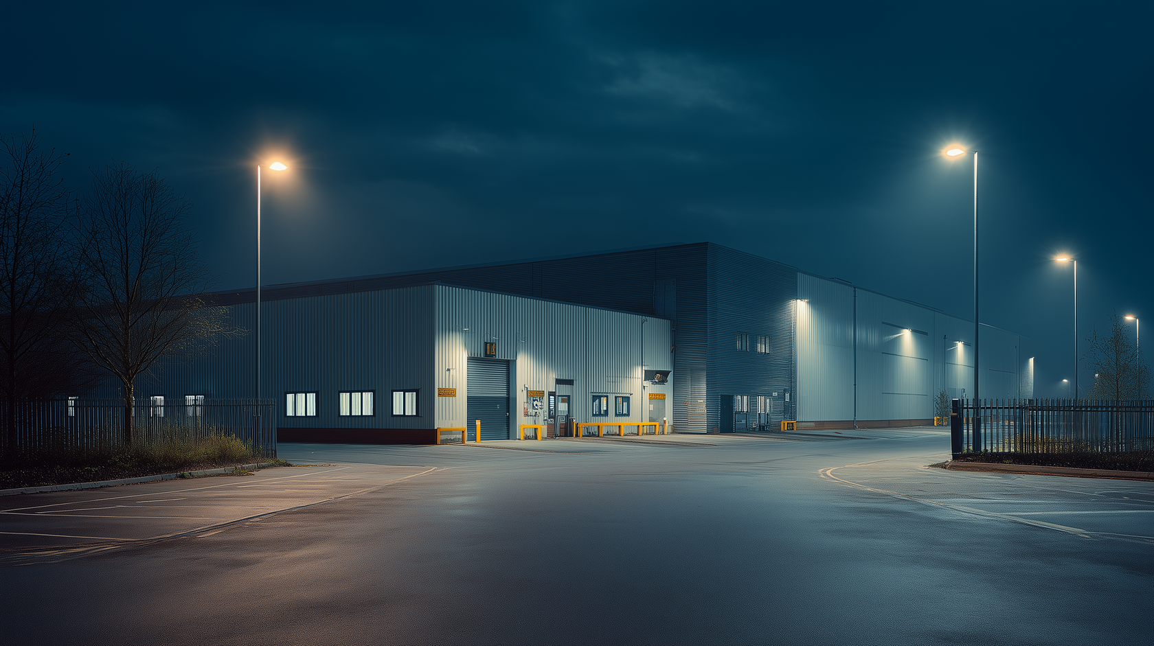 Warehouse protected by CCTV, ANPR and automated vehicle deterrence