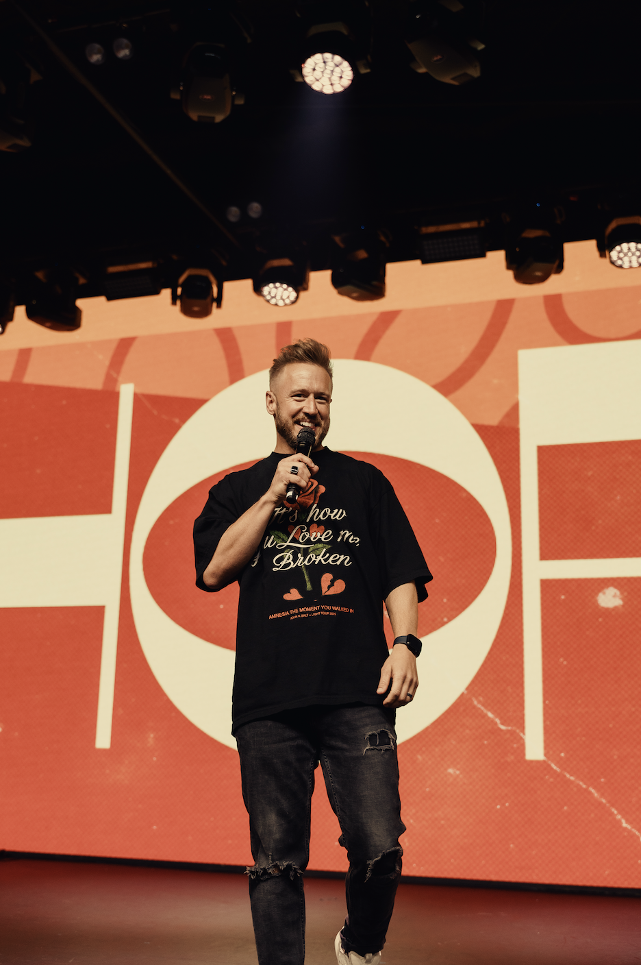 Dustin Stradley on stage