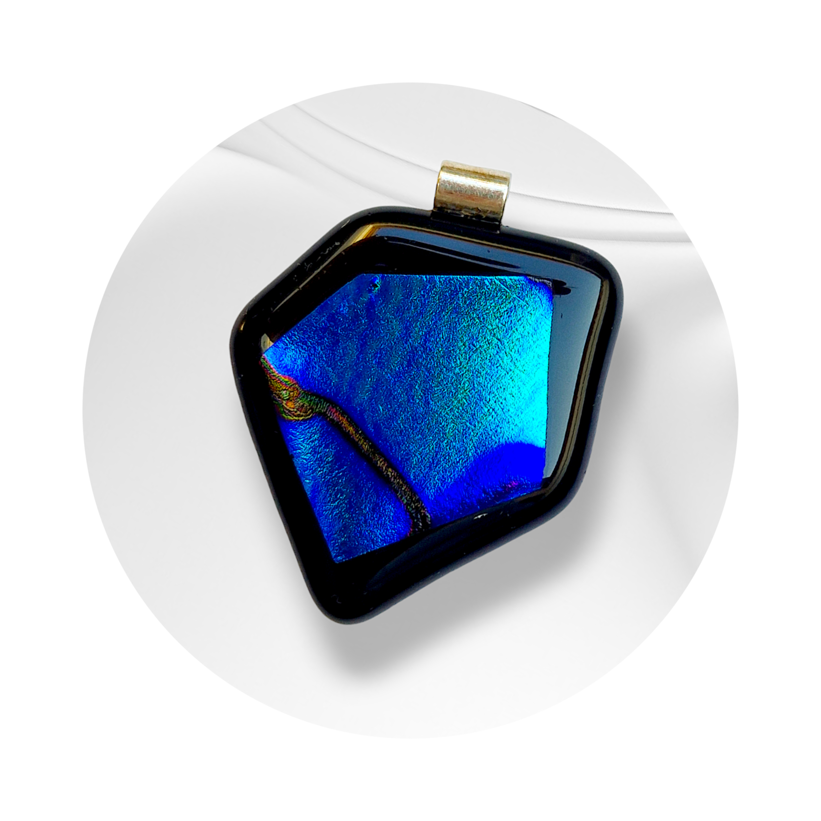 Large dichroic glass pendant