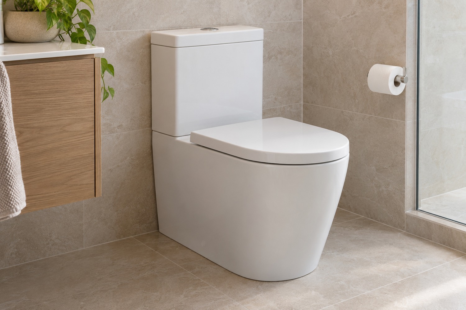 Back-to-wall toilet with visible cistern