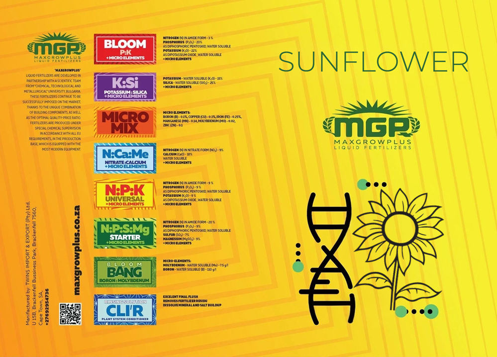 Sunflower fertilizer program South Africa liquid fertilizer MaxGrowPlus