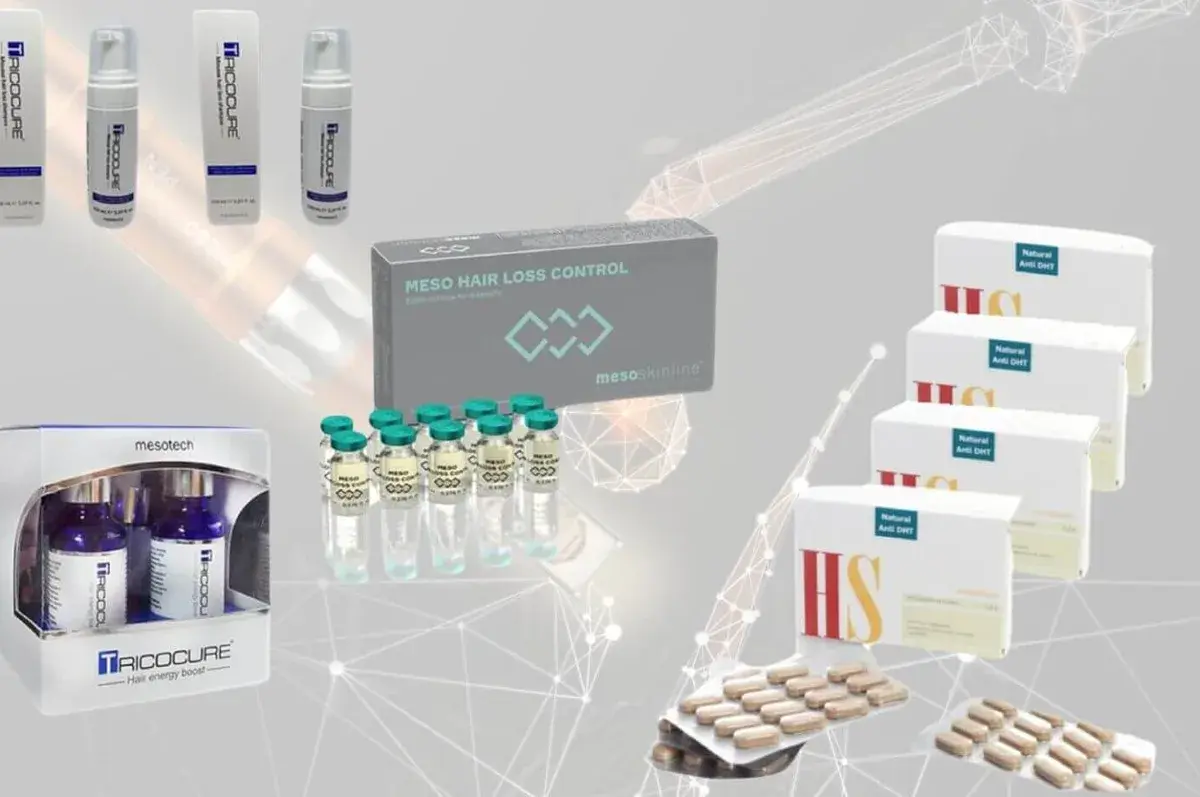 Kit Mesoskinline per il programma di 4 mesi: Meso Hair Loss Control, Tricocure e compresse HS
