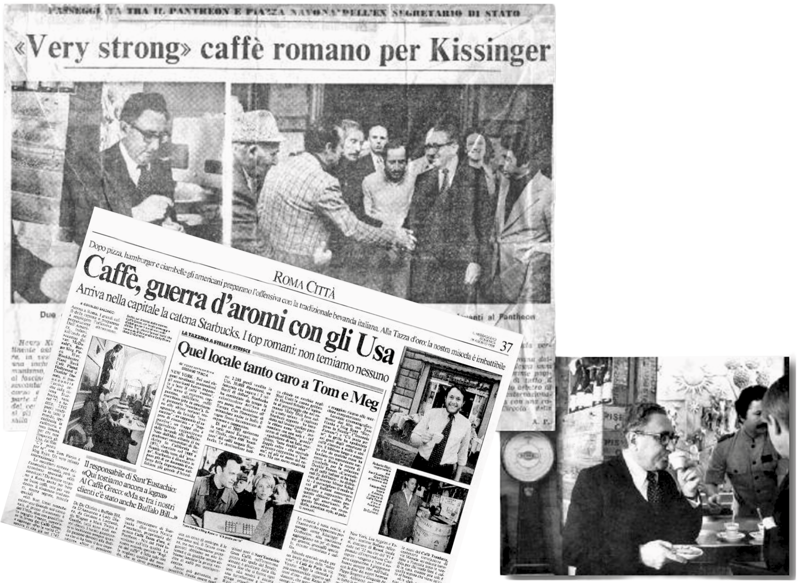 Газетная статья о визите Генри Киссинджера в Sant’Eustachio