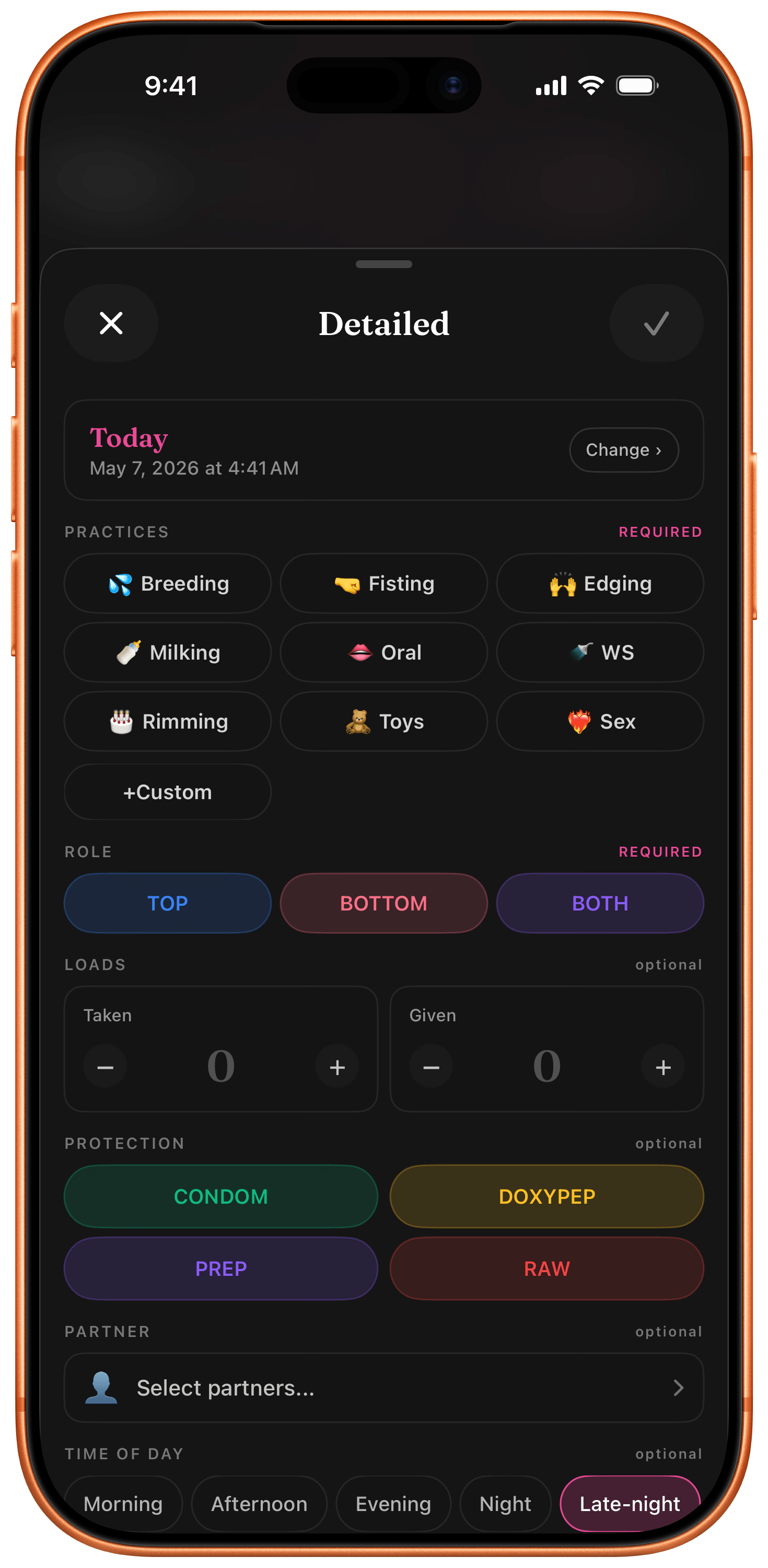Calendar tab