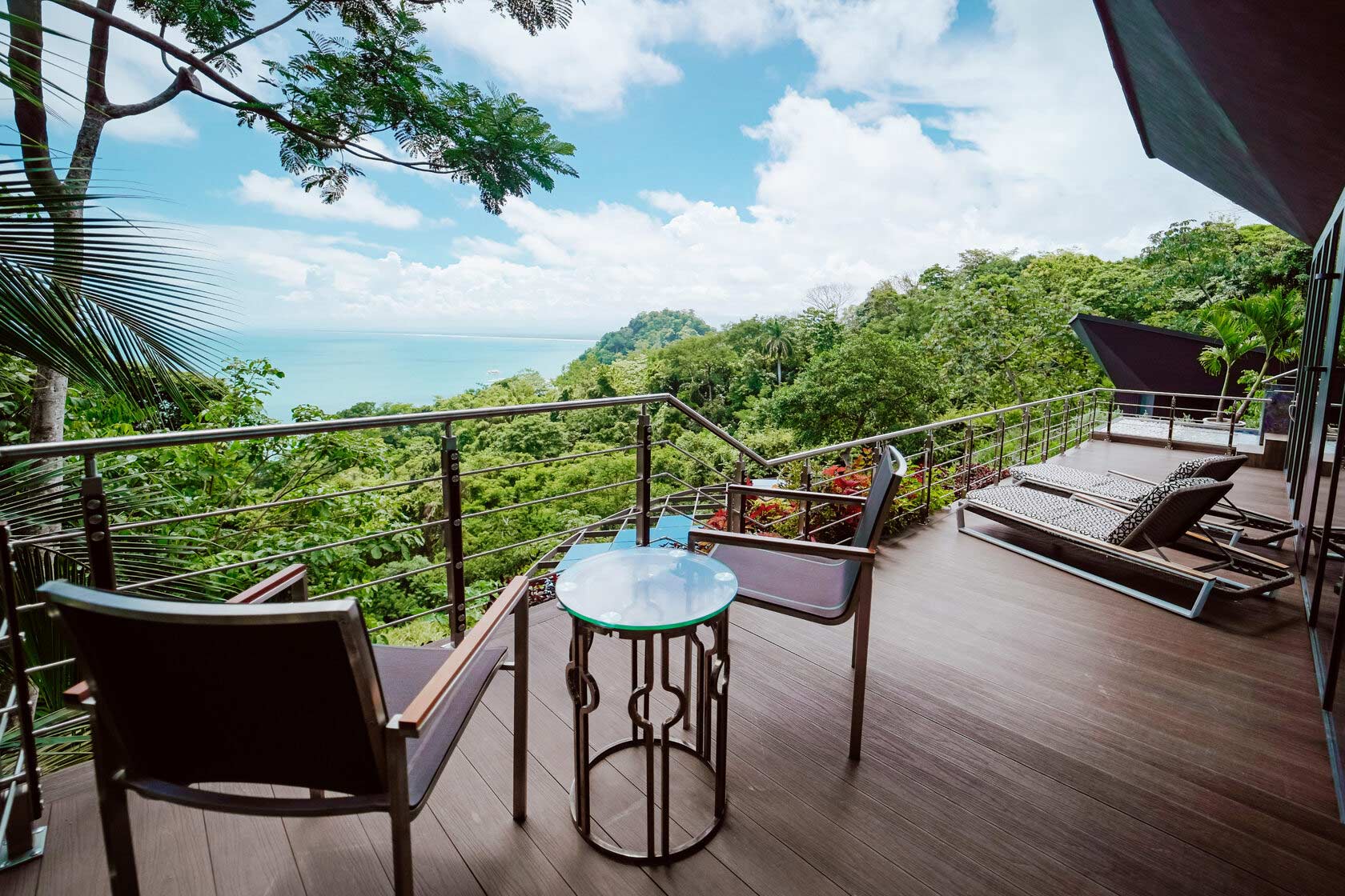 Sky Penthouse Private Pool, loungers on the terrace, Hotel Makanda, Manuel Antonio