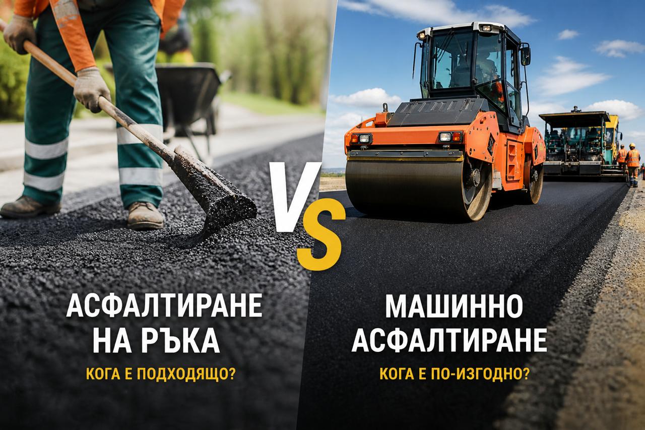 Ръчно срещу машинно асфалтиране – разлика в методите на полагане на асфалт