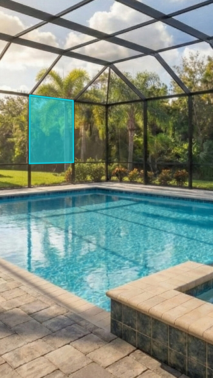 Side pool screen panel