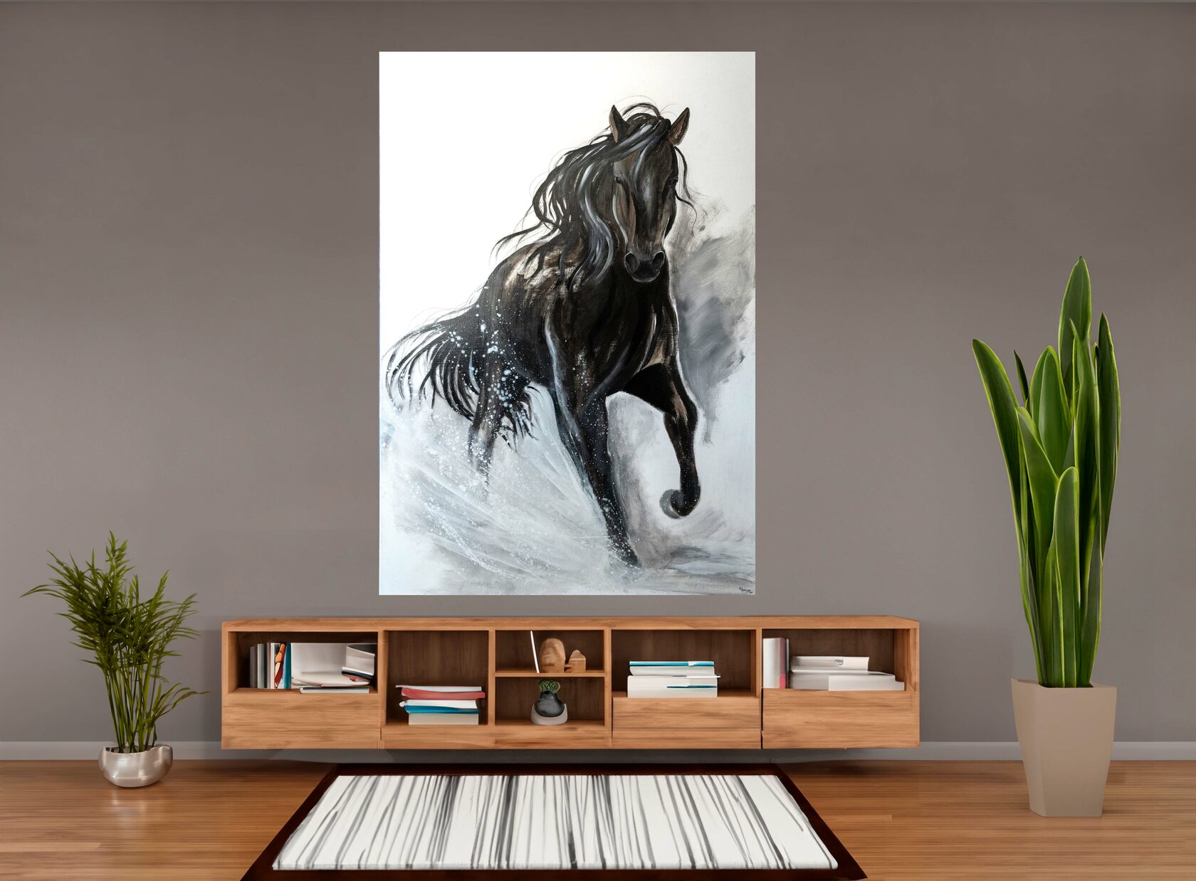 Kunstwerk das Pferd im Wohnzimmer