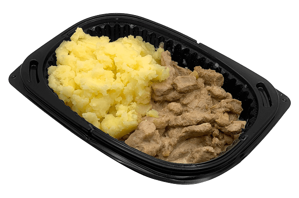 Beef Stroganoff with puree