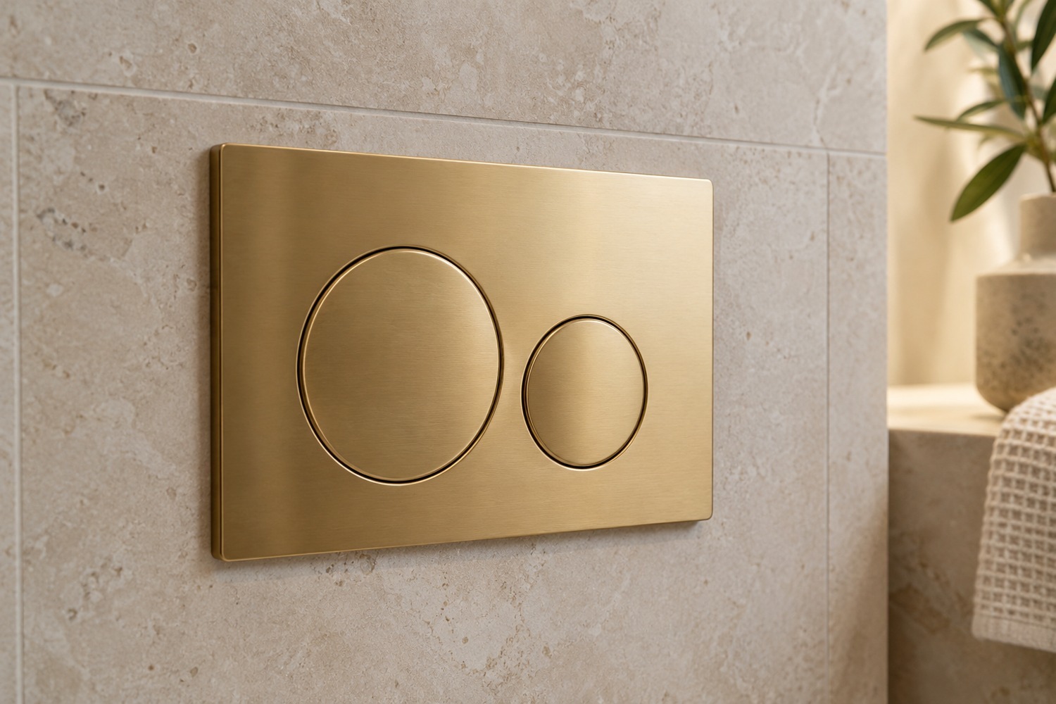 Metallic gold flush plate