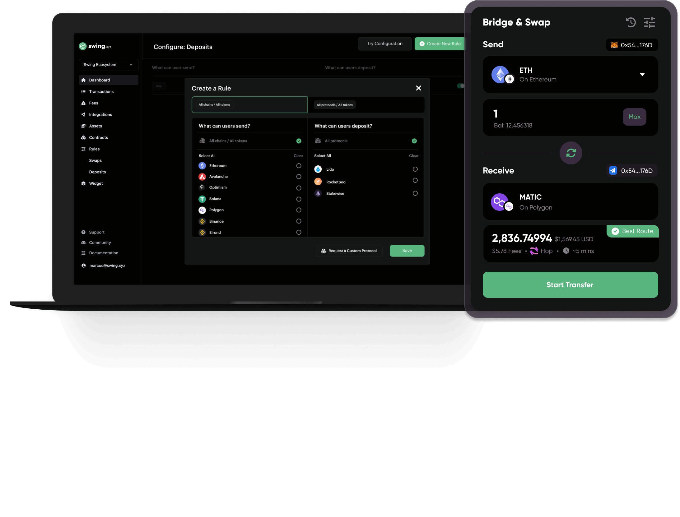 Swing.xyz Crosschain Crypto & Bridge Aggregator