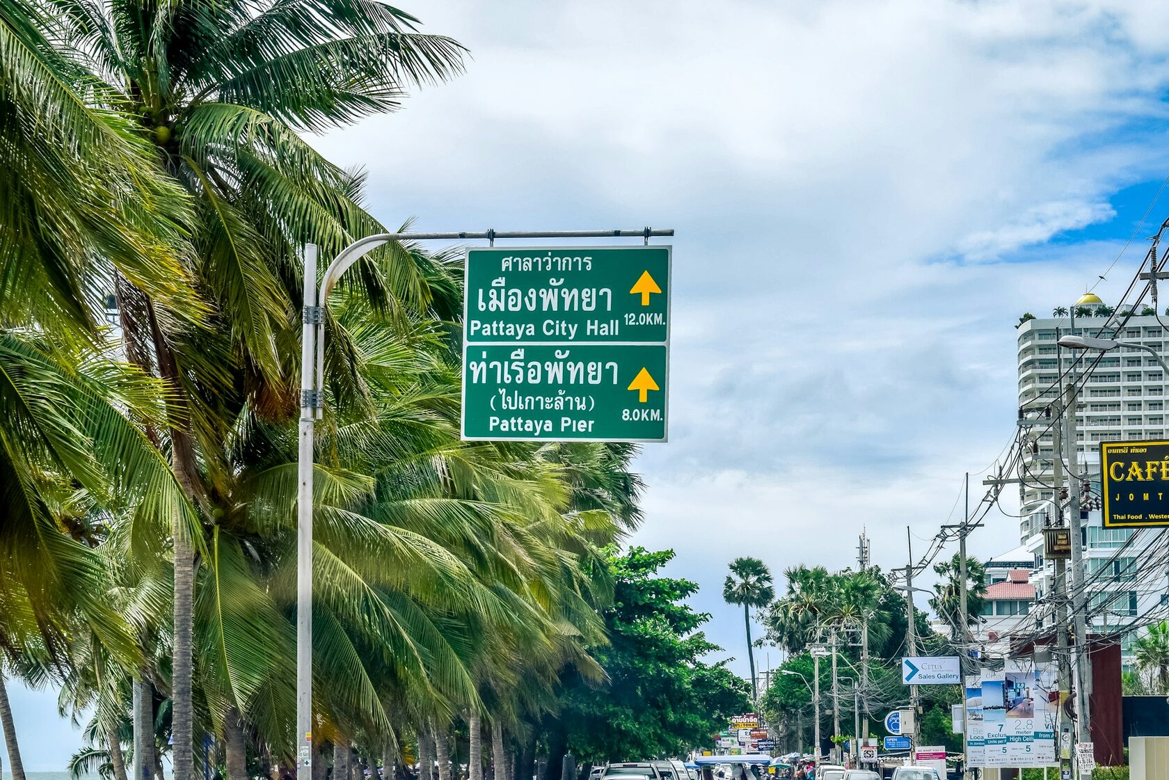 Scenic coastal road in Pattaya, Thailand
