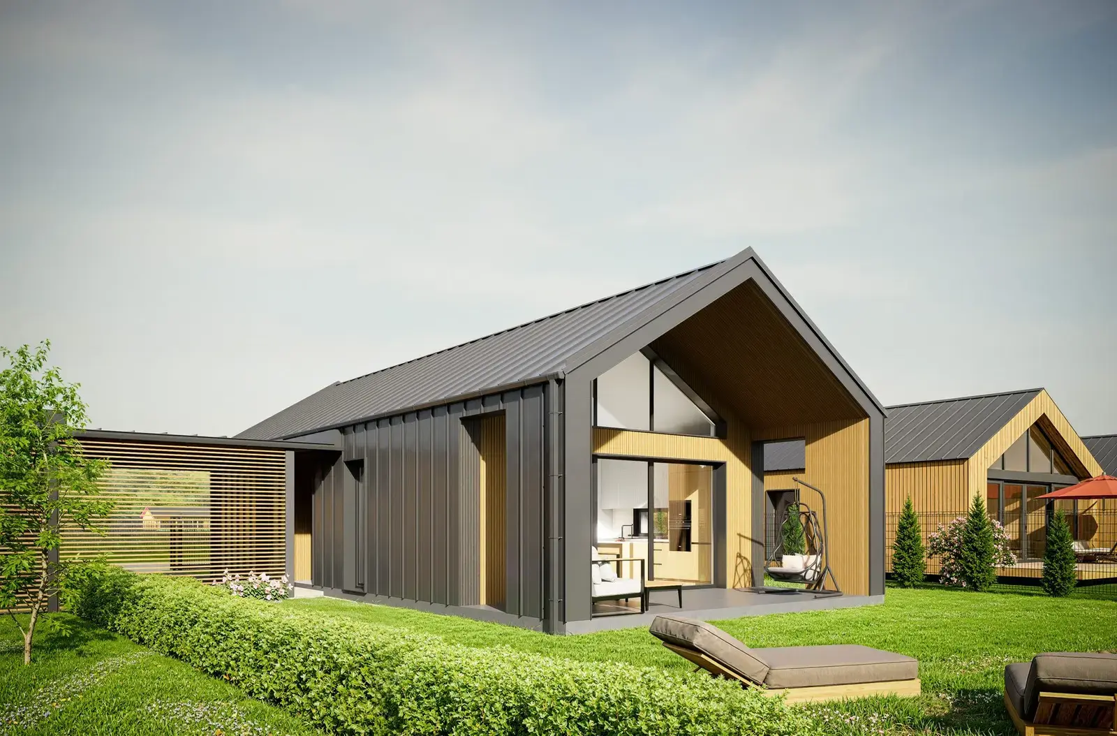 Priežavotu 60 kvadrātmetru mājas modelis