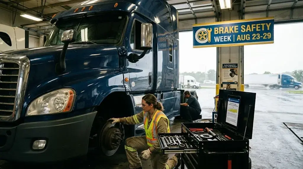 Commercial vehicle brake system inspection during CVSA Brake Safety Week