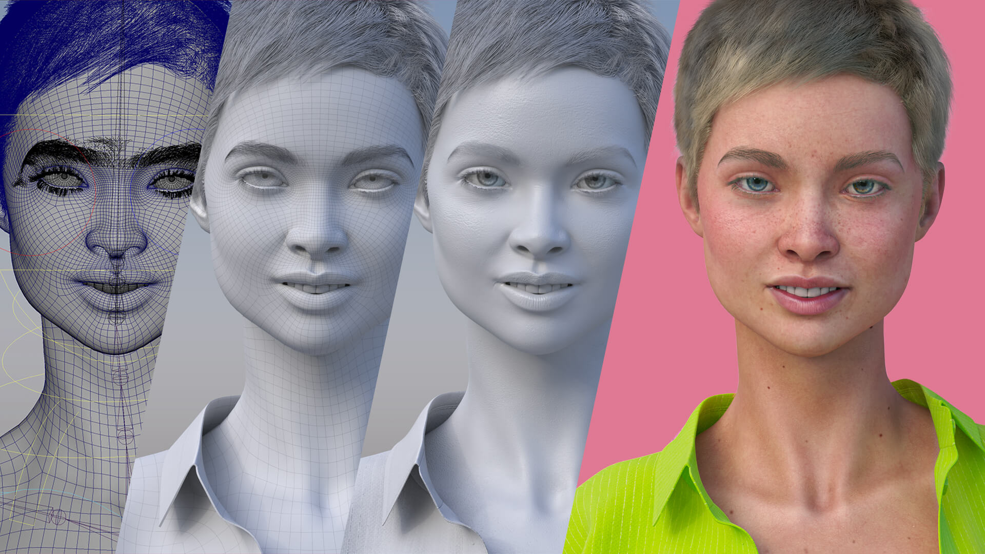 Алиона Пол — уникальный виртуальный аватар, прошла разные этапы создания: от эскиза до реалистичного 3D