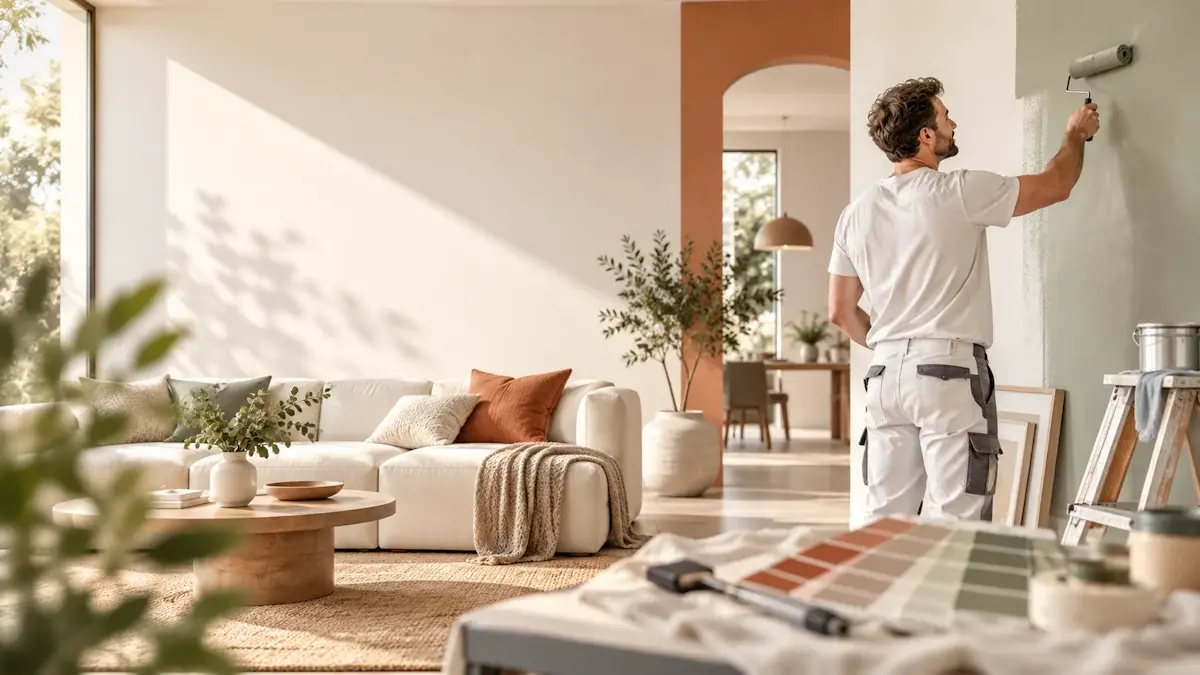 Malerbetrieb für Innenraumgestaltung und Renovierung in modernem Wohnraum