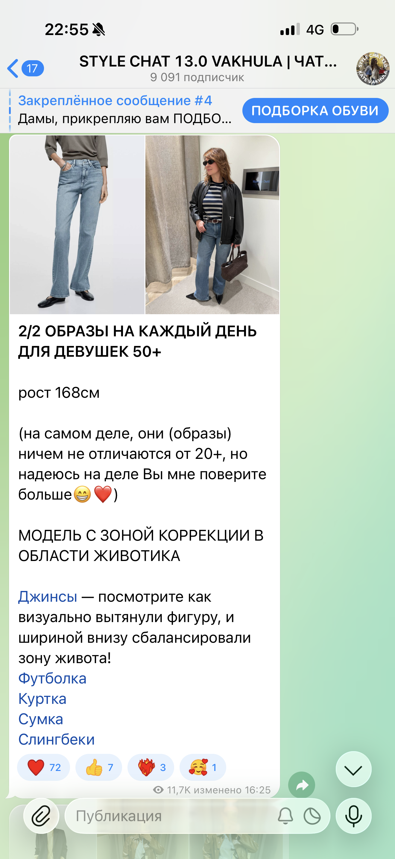 Пример подборки образов Style Chat
